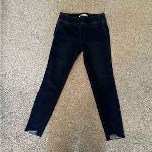 Old Navy Rockstar Jeggings Size 4 Distressed Ankle Dark Wash Mid Rise